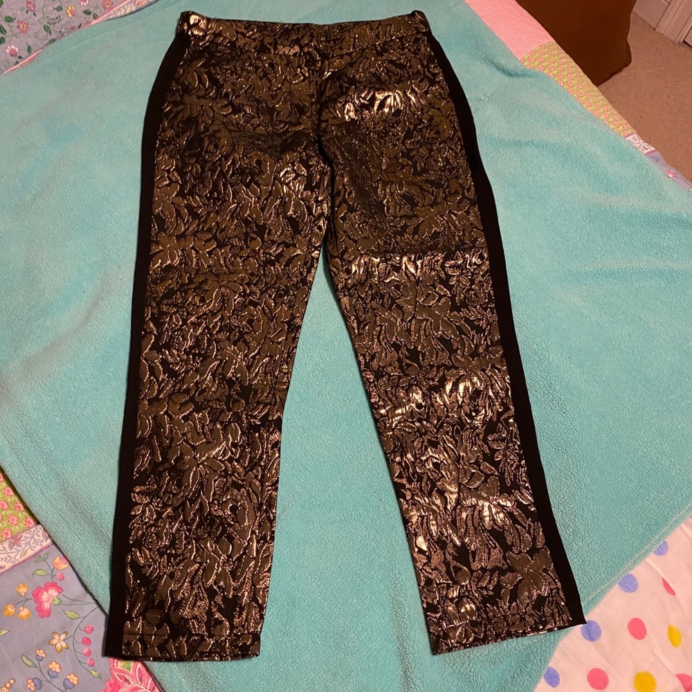ASOS Gold floral dress pants